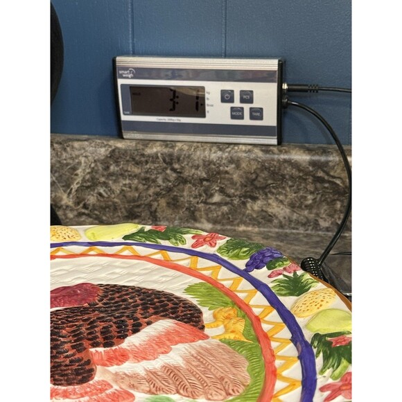 Vintage New Wang's International Fruit and Turkey Embossed Platter - Picture 6 of 6